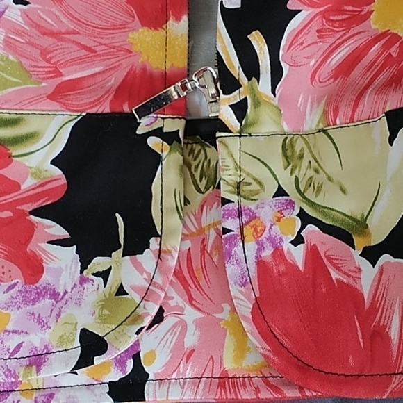 Erin London Floral Zip Front Jacket Sz PM - Picture 6 of 9